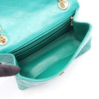 Chanel Shoulder Bag 2.55 Green Calf Mini Quilted Chain — view 3