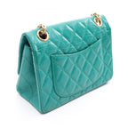 Chanel Shoulder Bag 2.55 Green Calf Mini Quilted Chain — view 2