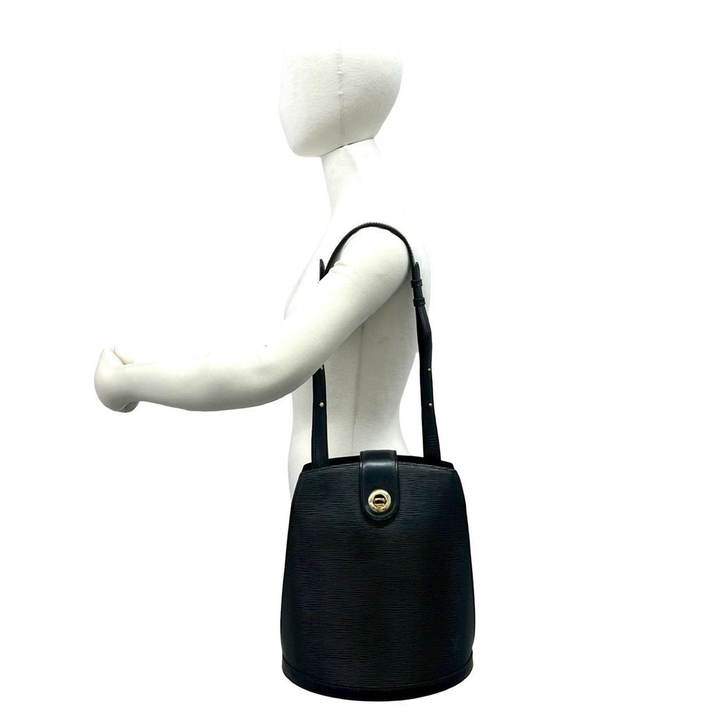 Louis Vuitton Vintage Cluny Epi Leather Shoulder Bag Tote Black — view 2