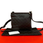 Gucci Guccissima GG Patter Leather Mini Shoulder Bag Pochette Crossbody Dark