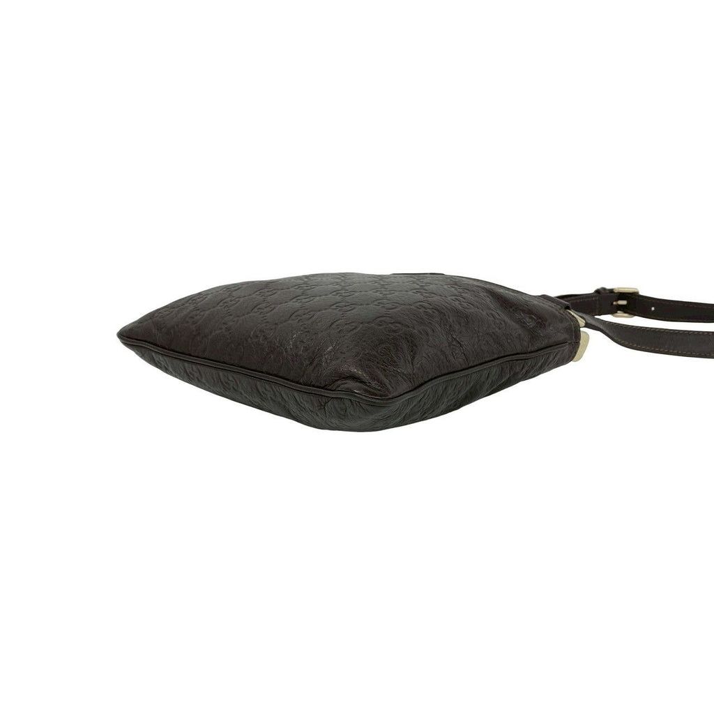 Gucci Guccissima GG Patter Leather Mini Shoulder Bag Pochette Crossbody Dark — view 8