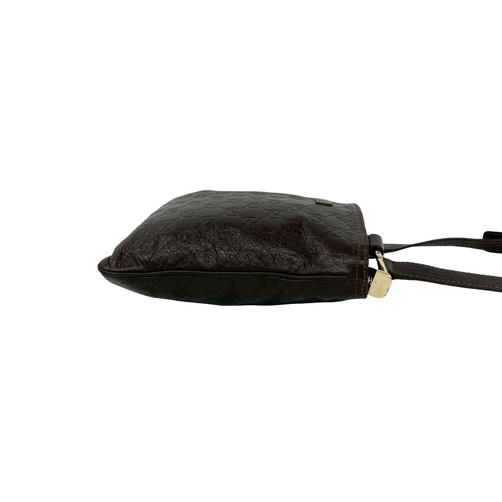 Gucci Guccissima GG Patter Leather Mini Shoulder Bag Pochette Crossbody Dark — view 6