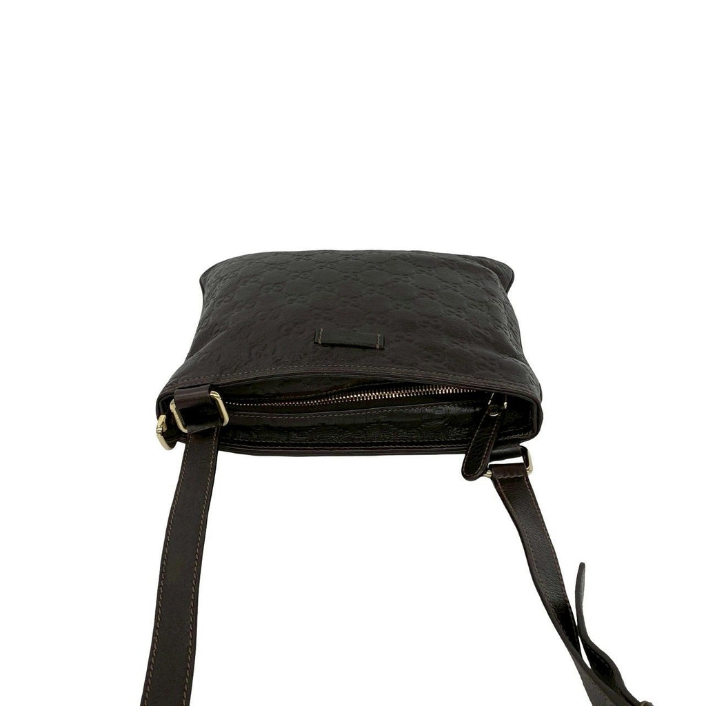 Gucci Guccissima GG Patter Leather Mini Shoulder Bag Pochette Crossbody Dark — view 4