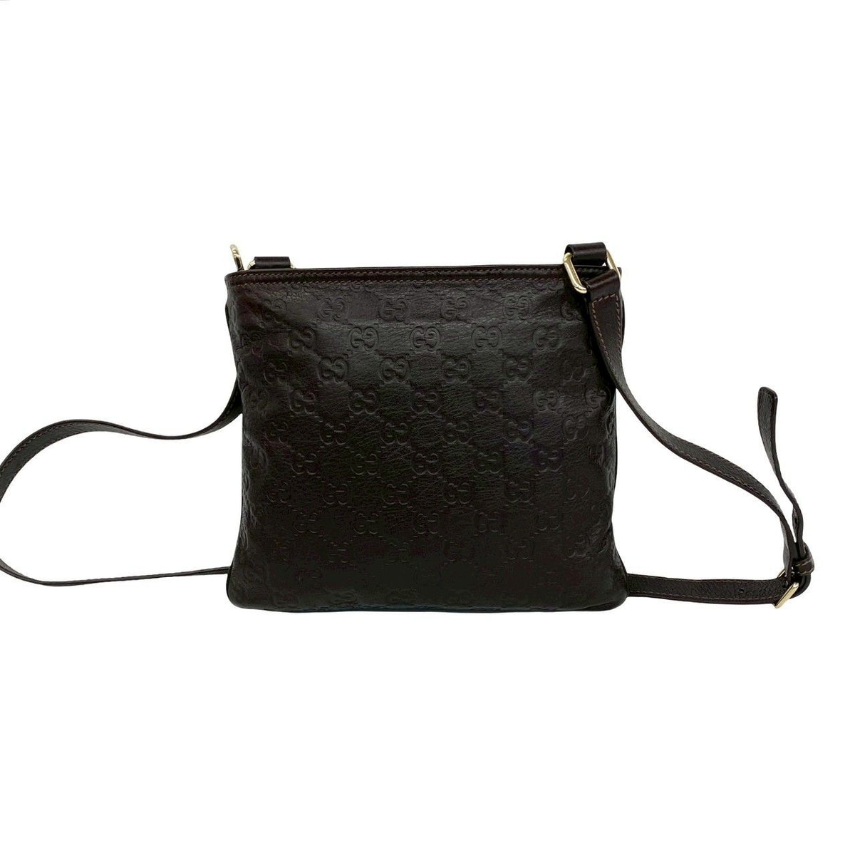 Gucci Guccissima GG Patter Leather Mini Shoulder Bag Pochette Crossbody Dark — view 3