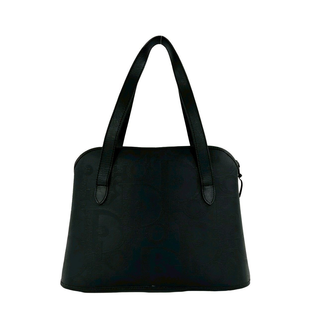 Dior Vintage Logo Leather Tote Mini Boston Bag Black — view 3