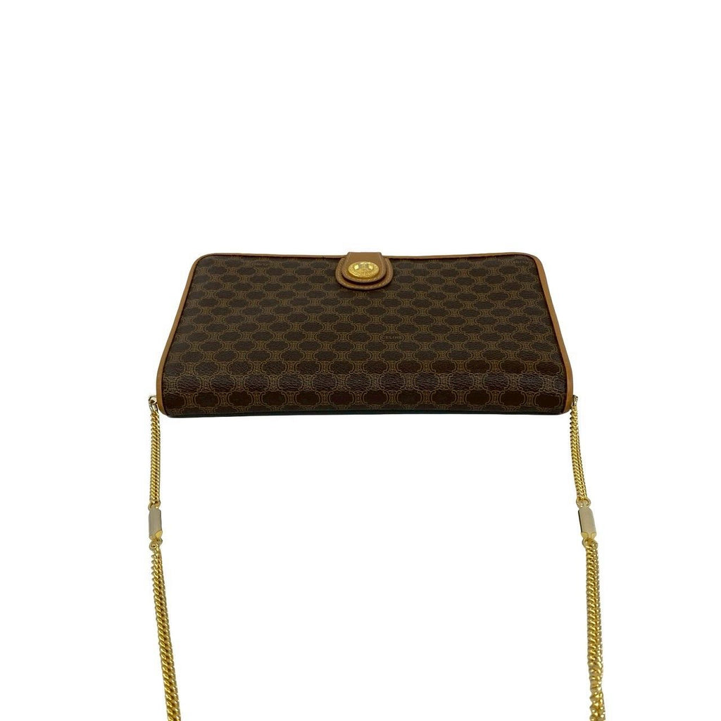 Celine Vintage Macadam Blason Triomphe Pattern Leather Mini Chain Shoulder — view 4
