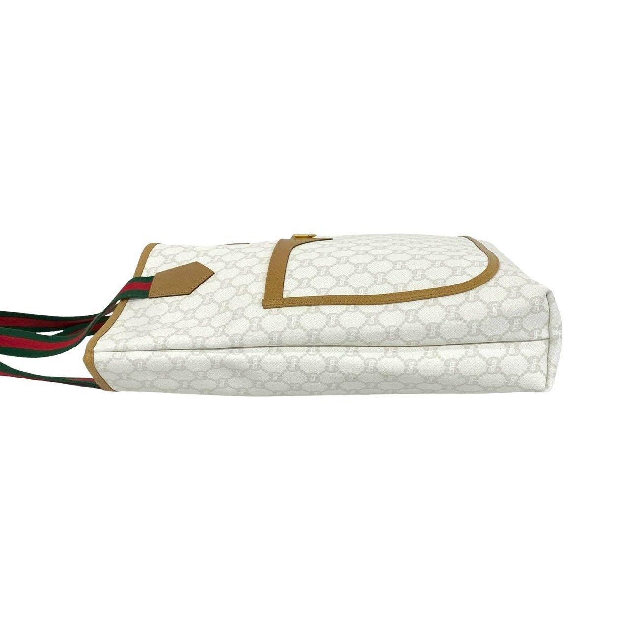 Gucci Vintage Sherry Line Plus Logo Leather Tote White — view 5