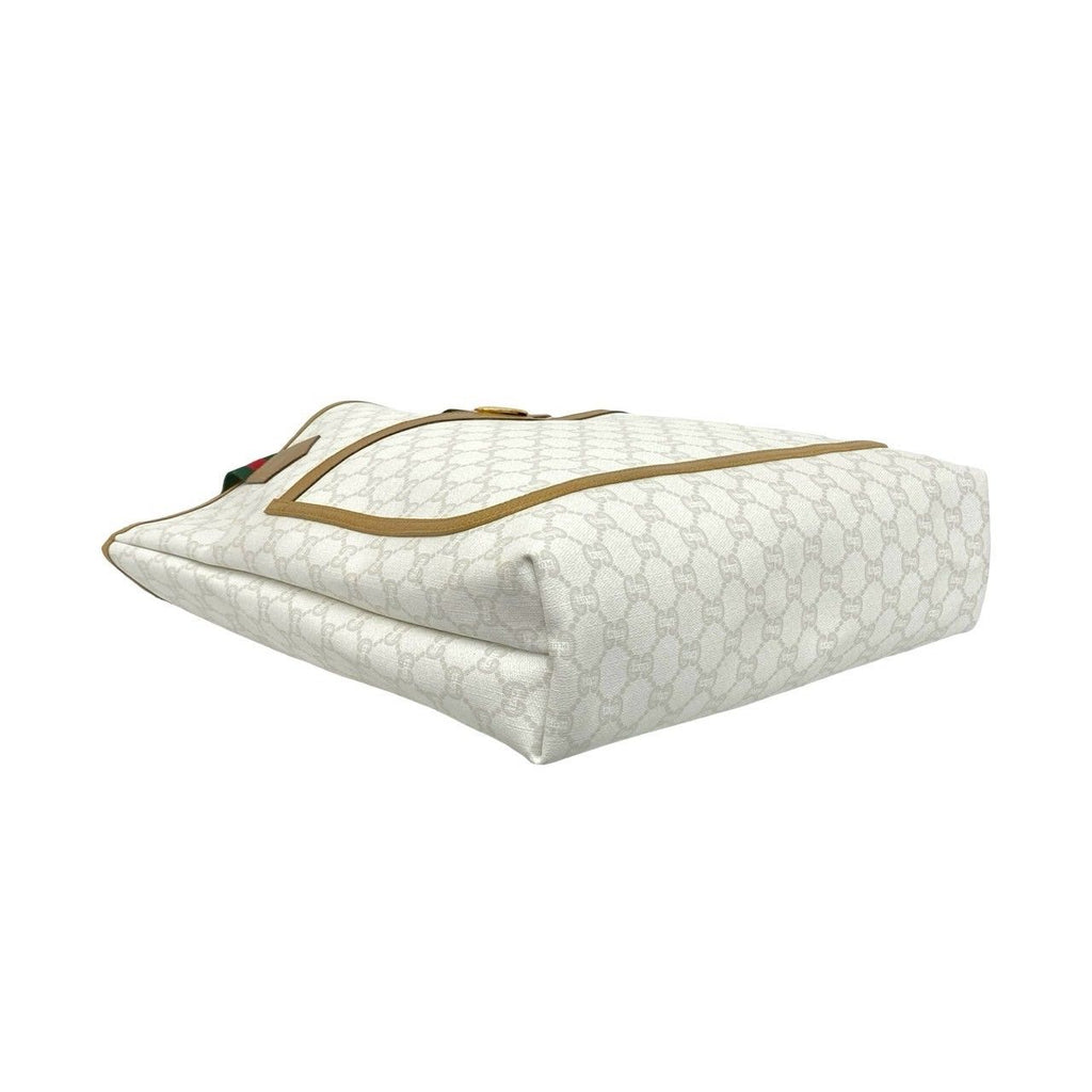Gucci Vintage Sherry Line Plus Logo Leather Tote White — view 7