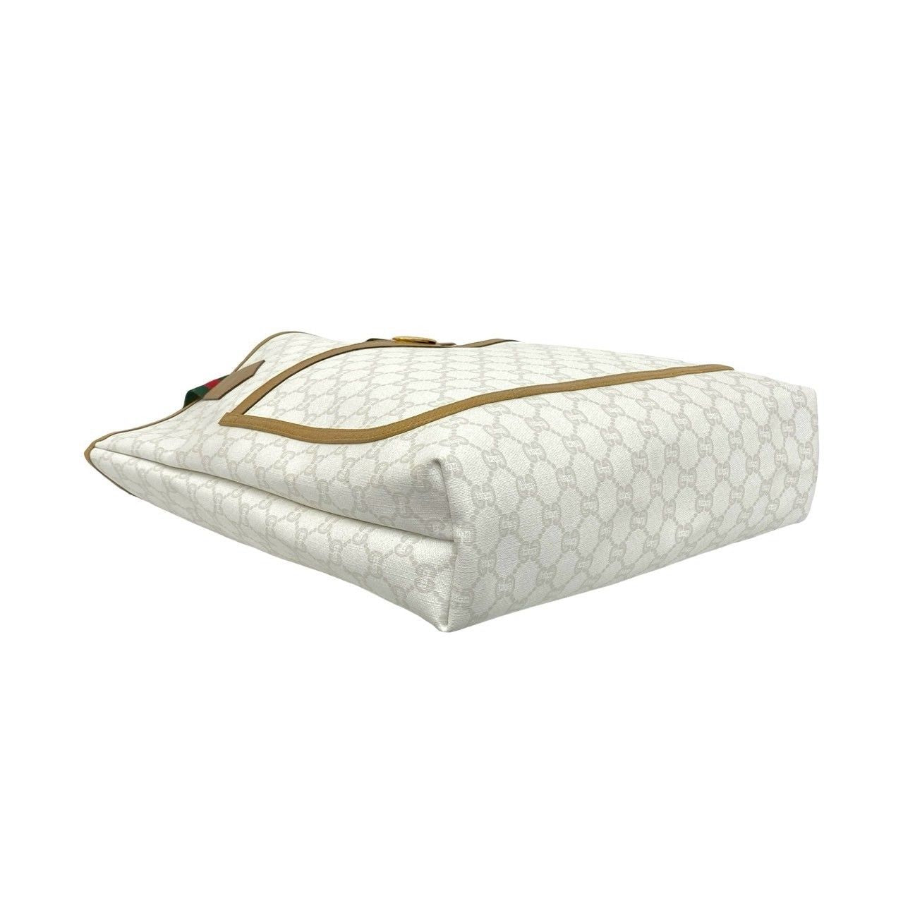 Gucci Vintage Sherry Line Plus Logo Leather Tote White — view 7