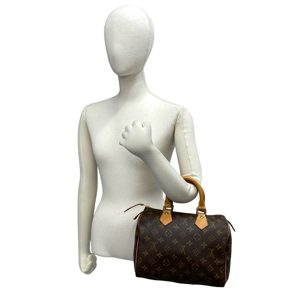 Louis Vuitton Speedy 25 Vintage Monogram Leather Mini Boston Bag Brown — view 2