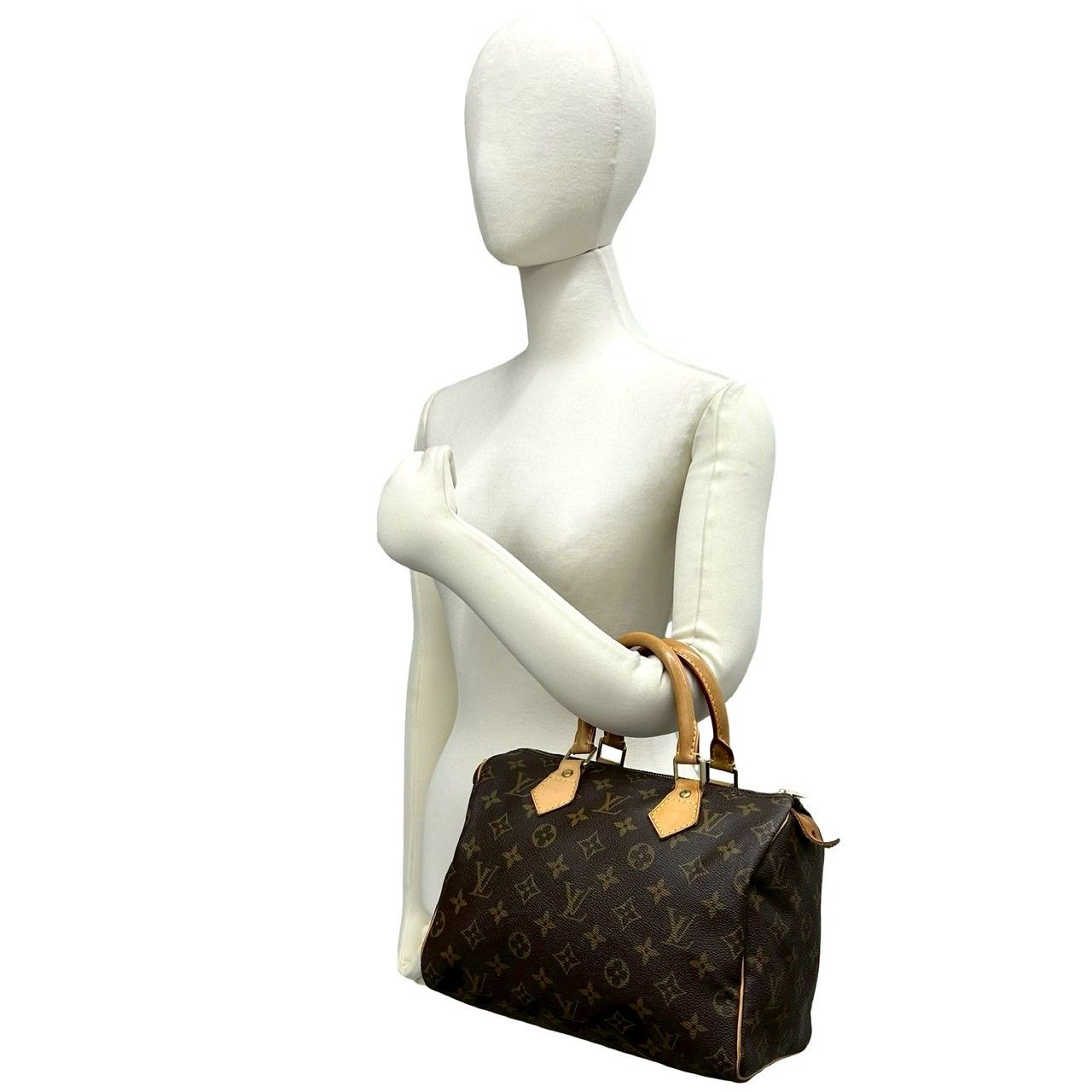 Louis Vuitton Speedy 25 Monogram Pattern Leather Mini Boston Bag Brown — view 2