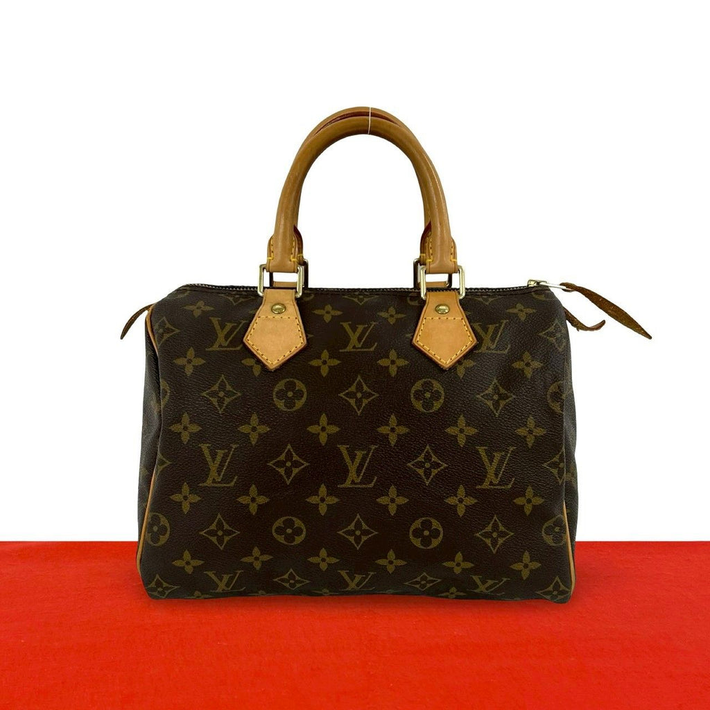 Louis Vuitton Speedy 25 Monogram Pattern Leather Mini Boston Bag Brown