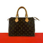 Louis Vuitton Speedy 25 Monogram Pattern Leather Mini Boston Bag Brown