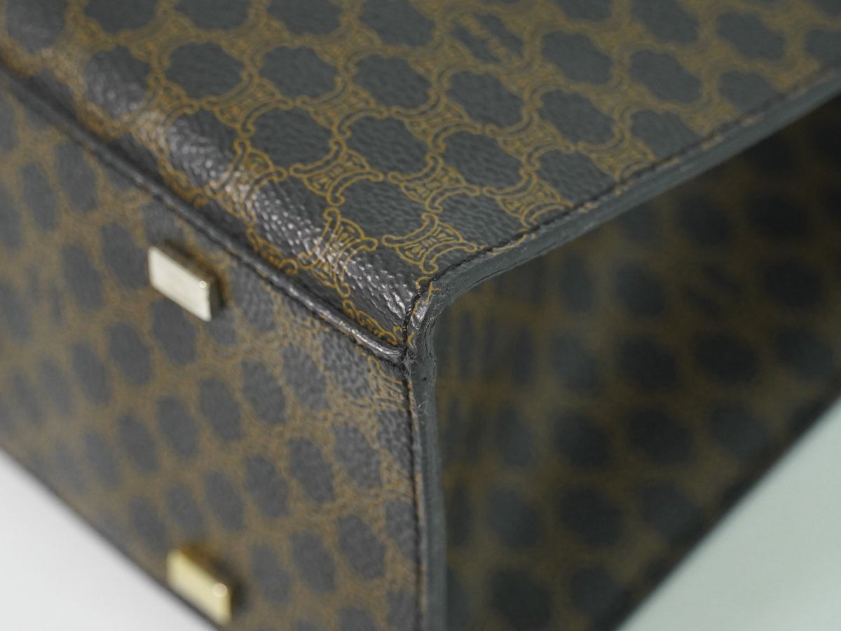 Celine Macadam Handbag Black Brown Bag — view 7