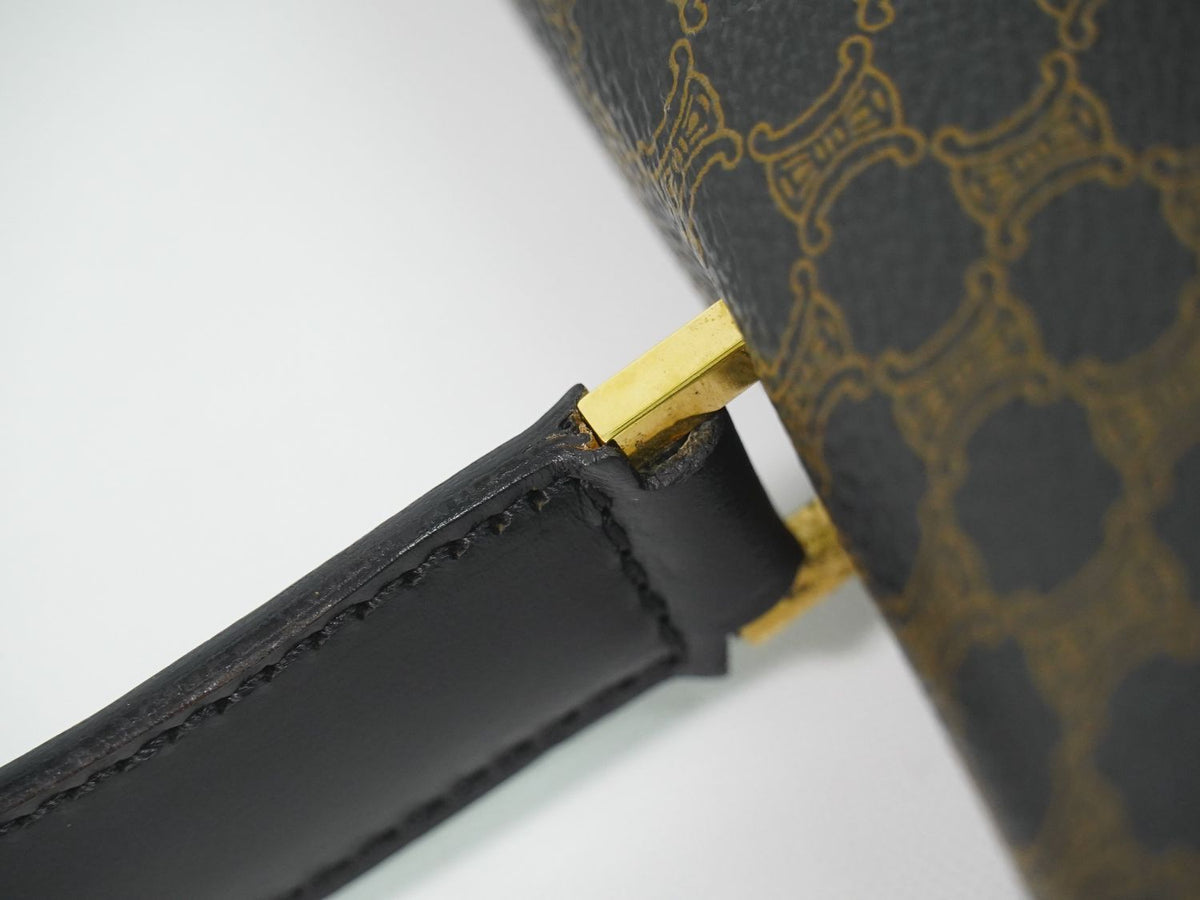 Celine Macadam Handbag Black Brown Bag — view 5