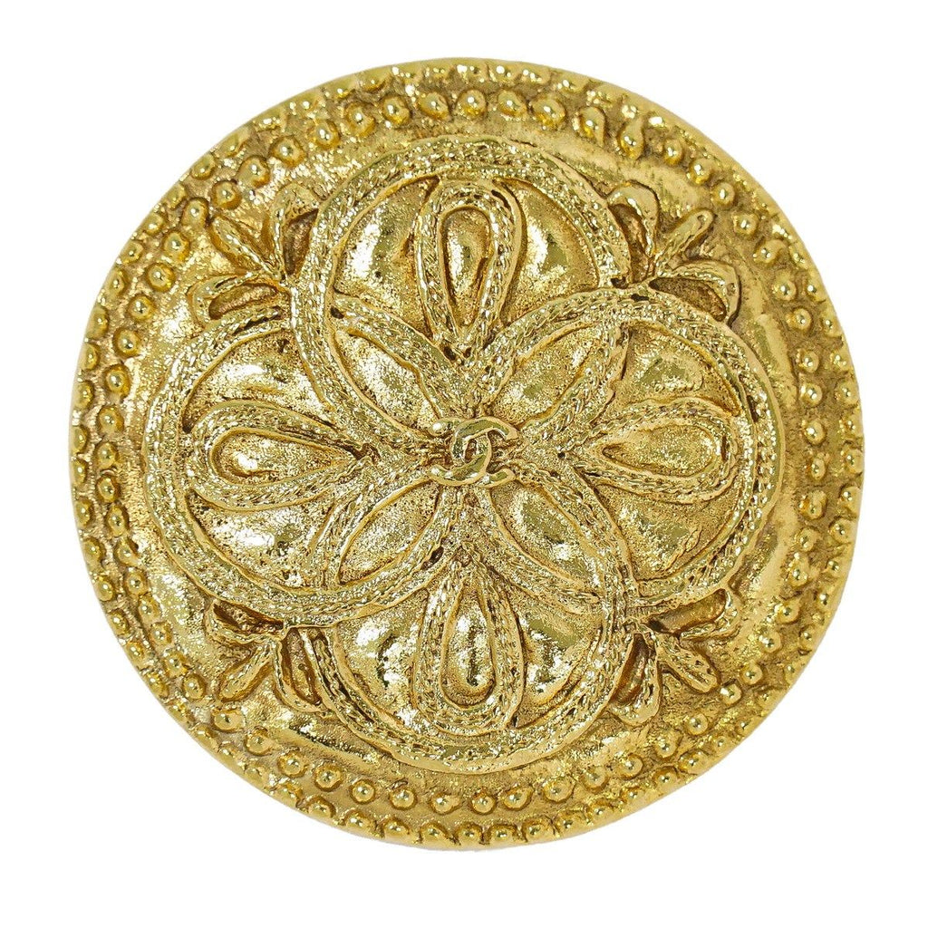 Chanel CC Logo Brooch Gold Plated