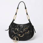 Saint Laurent Handbag Gold Ring Leather Black