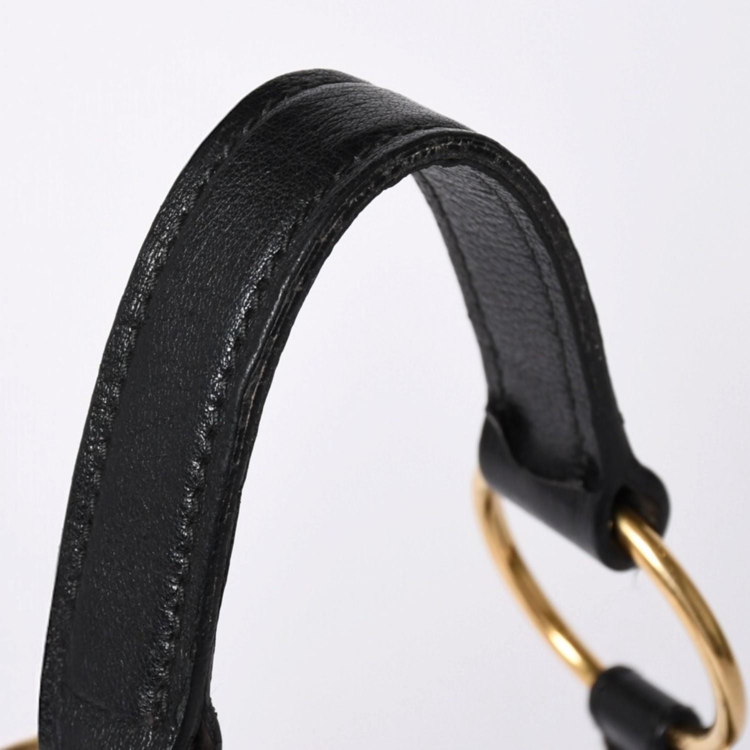 Saint Laurent Handbag Gold Ring Leather Black — view 5