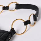 Saint Laurent Handbag Gold Ring Leather Black — view 7
