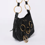 Saint Laurent Handbag Gold Ring Leather Black — view 3
