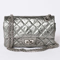 Chanel 2.55 Double Flap Chain Shoulder Bag Vintage Calfskin Metallic Green
