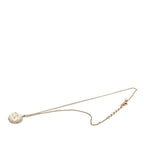 Chanel CC Logo Necklace Dome 09c Champagne Gold Plated Rhinestone — view 3