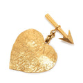 Chanel Logo Heart Arrow Brooch Gold Plated