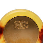 Chanel Mademoiselle Vintage Earrings Gold Brown Plastic Plated — view 3