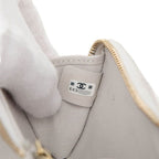 Chanel CC Logo Quilted Card Case Coin Gray Caviar Leather — view 7