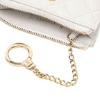 Chanel CC Logo Quilted Card Case Coin Gray Caviar Leather — view 4