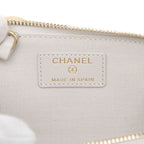 Chanel CC Logo Quilted Card Case Coin Gray Caviar Leather — view 6