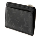 Louis Vuitton Monogram Eclipse Coin Card Holder Case Fragment Black Leather — view 2
