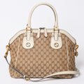Gucci Hand Shoulder Bag GG Canvas Brown