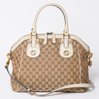 Gucci Hand Shoulder Bag GG Canvas Brown