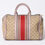 Gucci Shoulder Bag GG Canvas Leather Beige Gray Purple — view 2