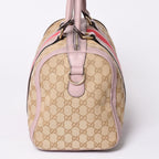 Gucci Shoulder Bag GG Canvas Leather Beige Gray Purple — view 7