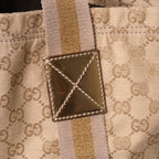 Gucci Tote Bag GG Canvas Beige Brown Gold — view 6