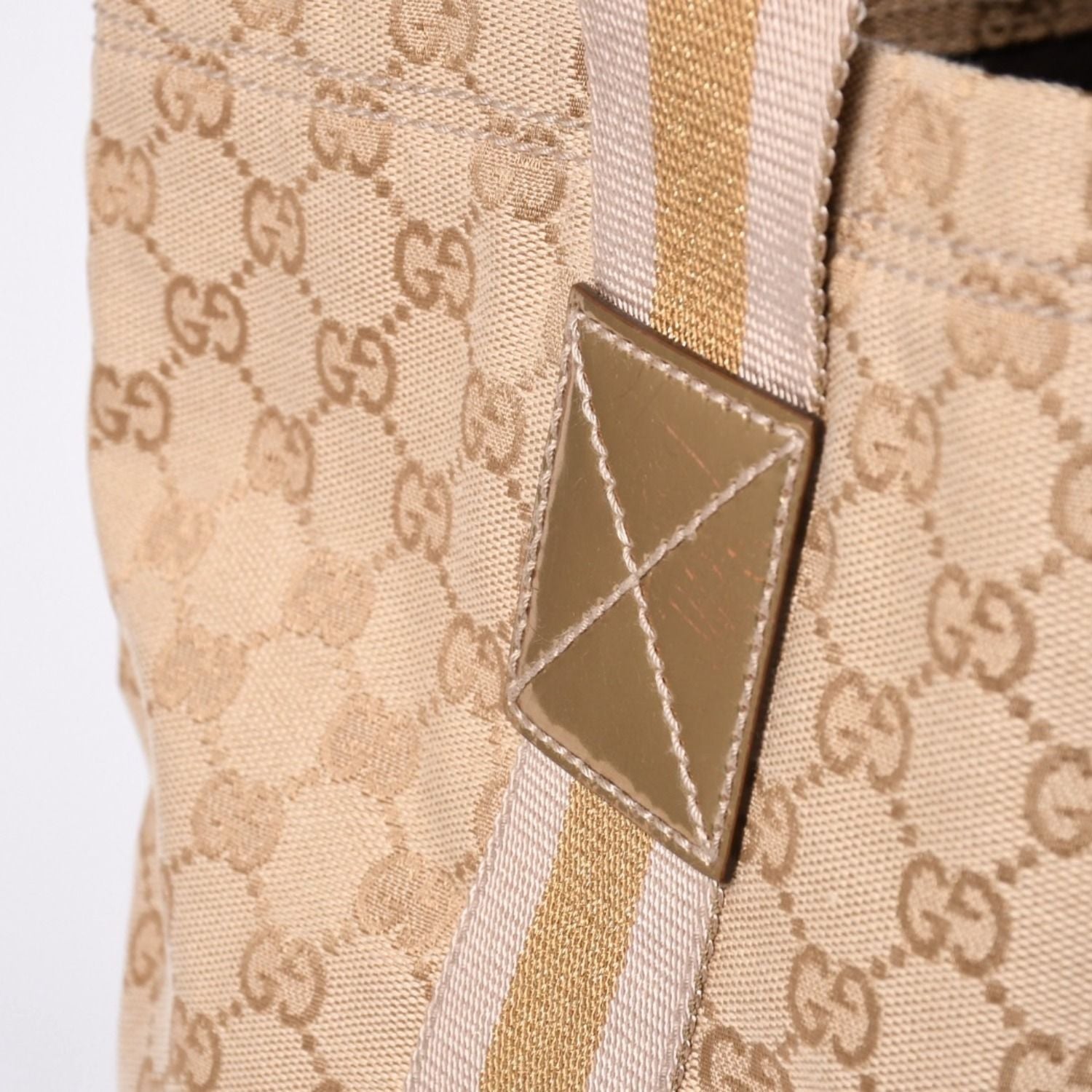 Gucci Tote Bag GG Canvas Beige Brown Gold — view 5