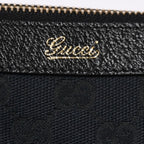 Gucci Abbey Line GG Canvas Tote Black Handbag D Ring Leather Gold — view 8