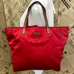 Gucci Hand Tote GG Nylon Business Travel Mothers Red