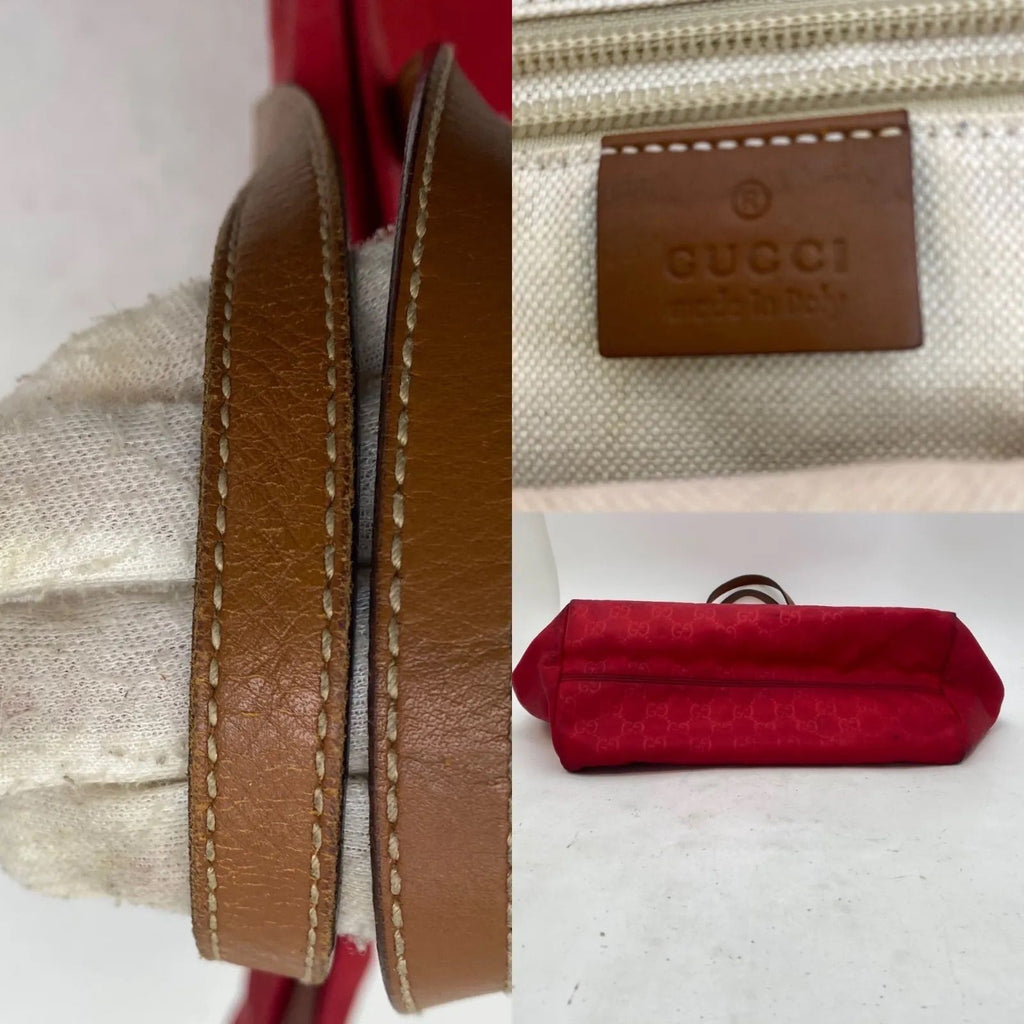 Gucci Hand Tote GG Nylon Business Travel Mothers Red — view 4