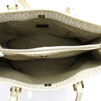 Fendi Zucchino Tote Leather Ivory — view 7