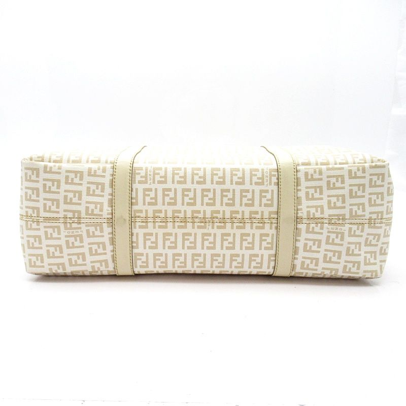 Fendi Zucchino Tote Leather Ivory — view 6