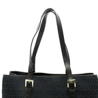 Fendi Zucchino Tote Canvas Leather Black — view 2