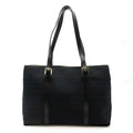 Fendi Zucchino Tote Canvas Leather Black