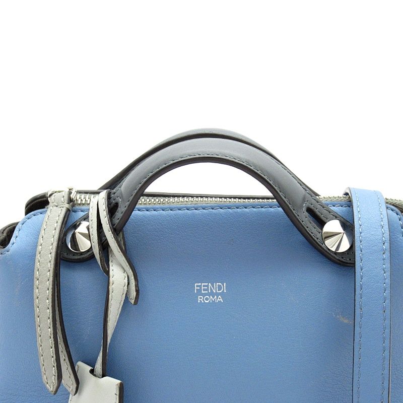 Fendi Mini by the Way Calf Shoulder Bag Blue Gray — view 2