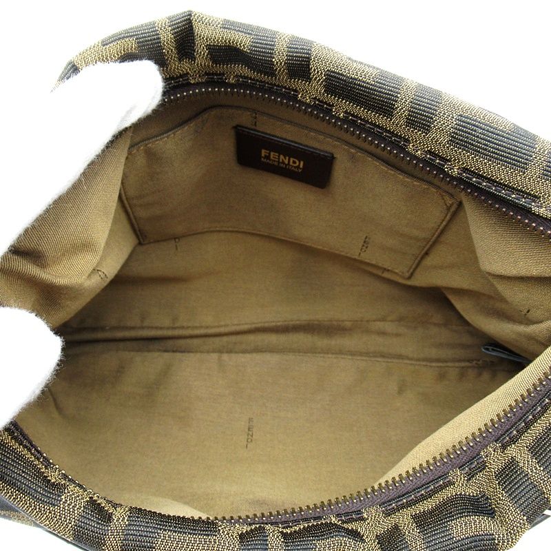 Fendi Zucca Shoulder Bag Canvas Leather Brown — view 7