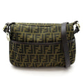 Fendi Zucca Shoulder Bag Canvas Leather Brown