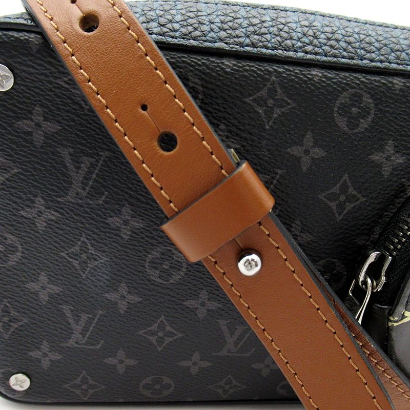 Louis Vuitton Volga on Strap Monogram Eclipse Shoulder Bag Black — view 2