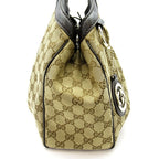 Gucci Ski Handbag GG Canvas Leather Brown — view 5